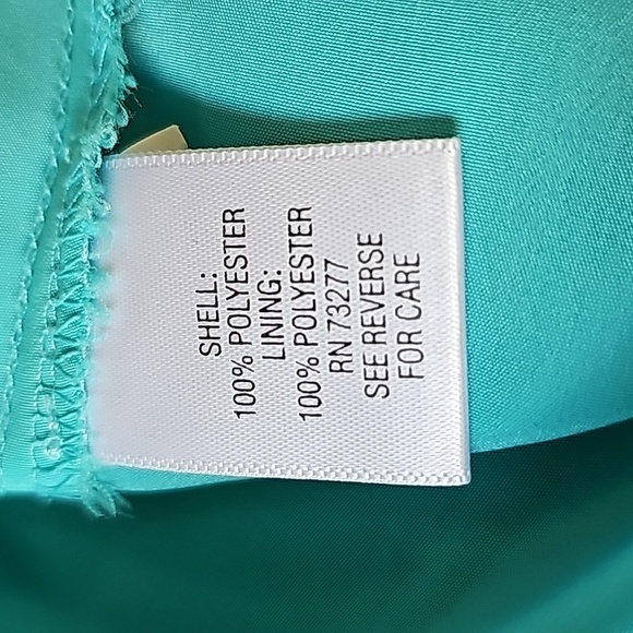 Dana Buchman sleevless tourqwise top. Size small.  Lovely chiffon overlay. - Picture 8 of 9